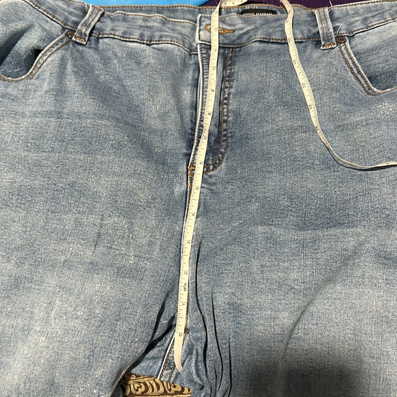 Universal Standard Sienna High Rise Skinny Jeans Distressed Blue 30” Sz 22L - Picture 5 of 6